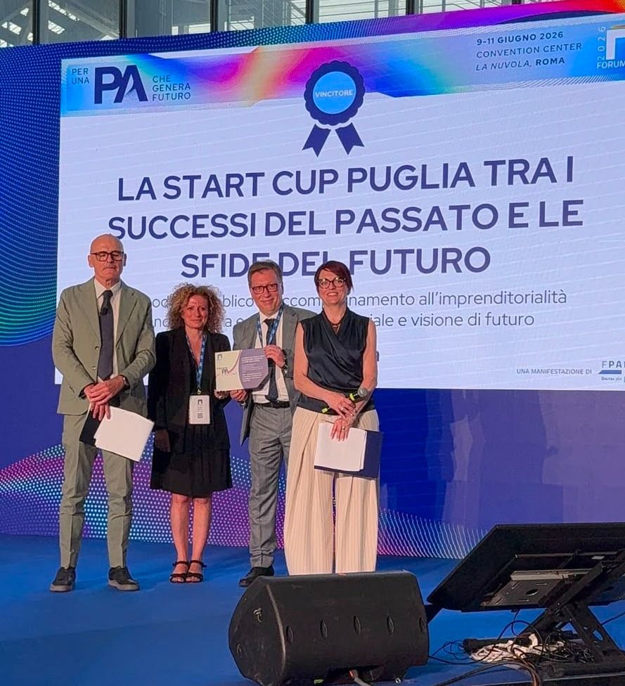 Start Cup Puglia vince il “Premio PA e Futuro” al Forum PA 2026