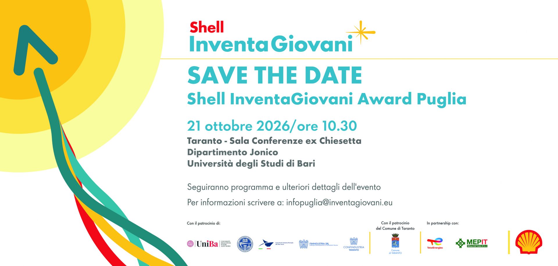 Puglia Sviluppo a Shell InventaGiovani Award Puglia 2026: a Taranto l'evento finale dedicato ai giovani talenti e all’innovazione