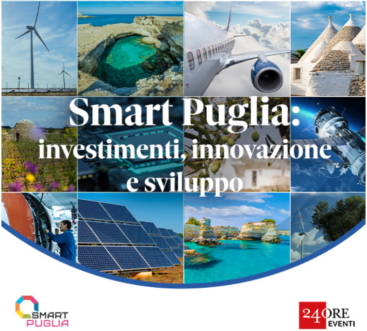 "Smart Puglia: investimenti, innovazione e sviluppo. Tutte le opportunità di una regione dinamica". Assolombarda, Milano, 12 giugno, ore 15 - 18. Partecipazione online o in presenza.