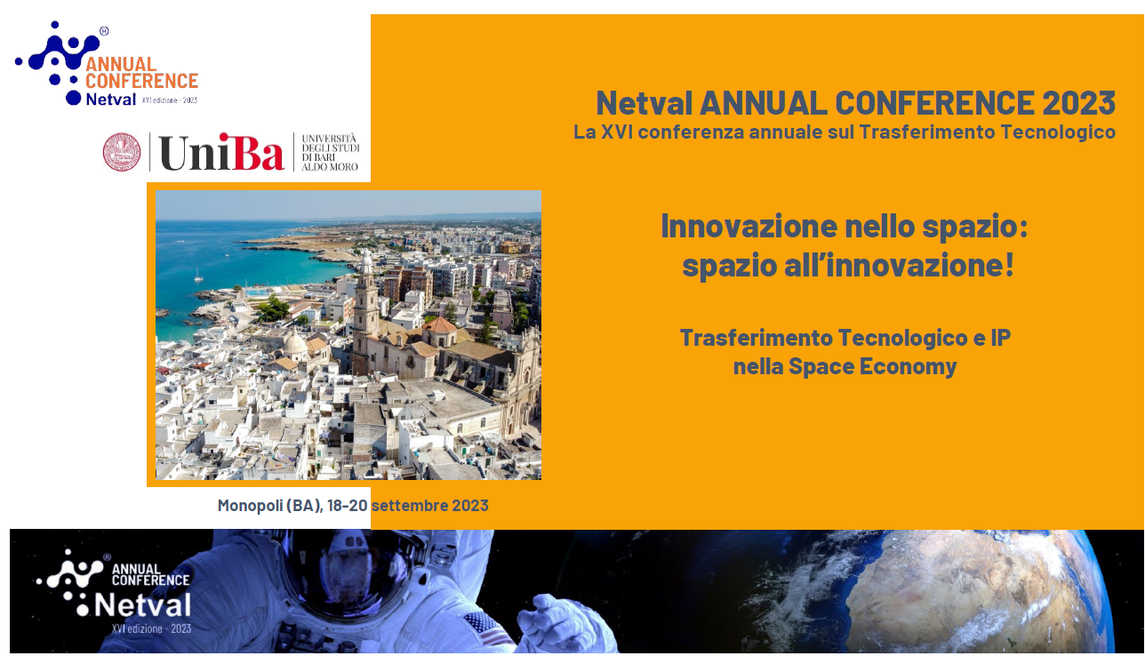 Puglia Sviluppo alla XVI Conferenza annuale sul Trasferimento Tecnologico di Netval e UniBa “Innovazione nello spazio: spazio all'innovazione!”