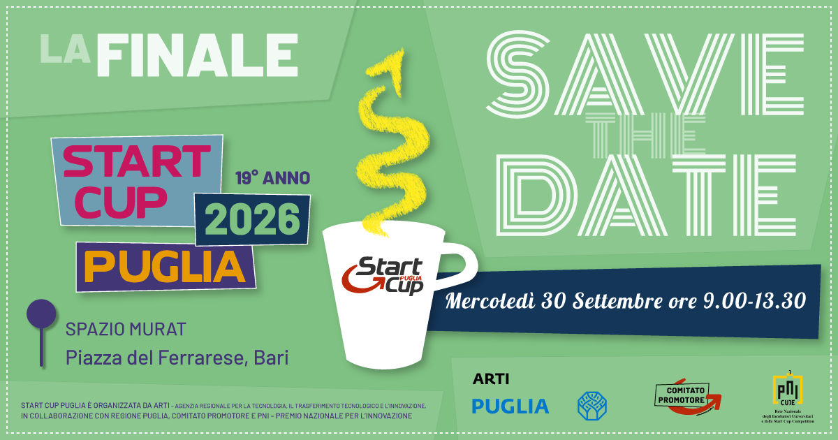 I 12 finalisti di Start Cup Puglia 2026. Ecco come assistere alla finale